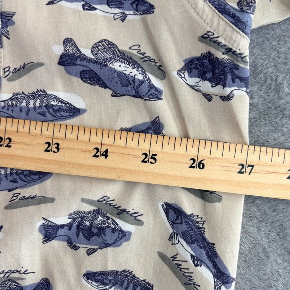 Columbia Sportswear Company Men's XL Fish Print Long Sleeve Button Up Shirt - Picture 9 of 10